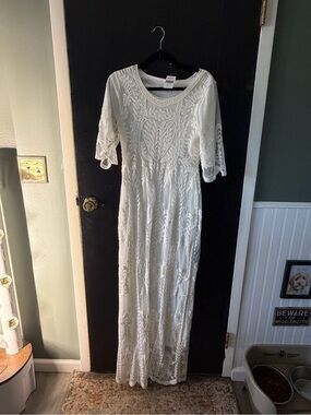 White Embroidered Dress - Bohme NWT